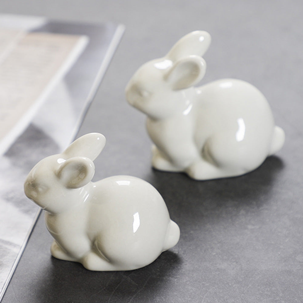 Ceramic Rabbit Ornament - Floral Fawna
