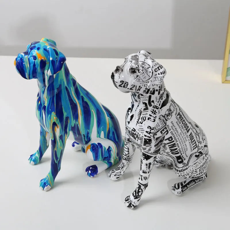 Abstract Boxer Sculpture - Floral Fawna