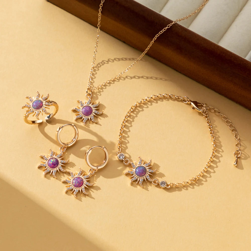 Opal Sun Jewellery Set - Floral Fawna