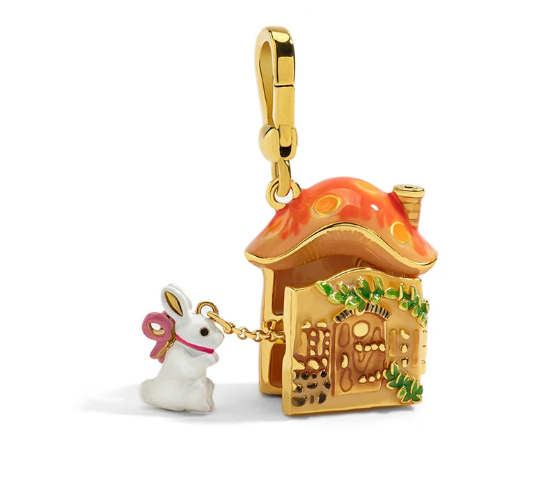 Rabbit & Mushroom House Necklace