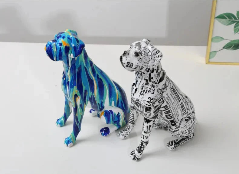 Abstract Boxer Sculpture - Floral Fawna