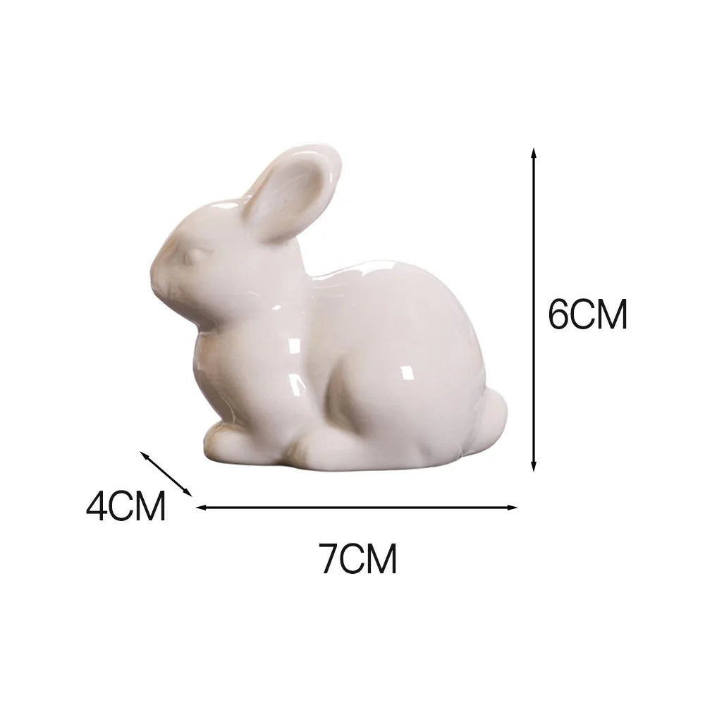 Ceramic Rabbit Ornament - Floral Fawna