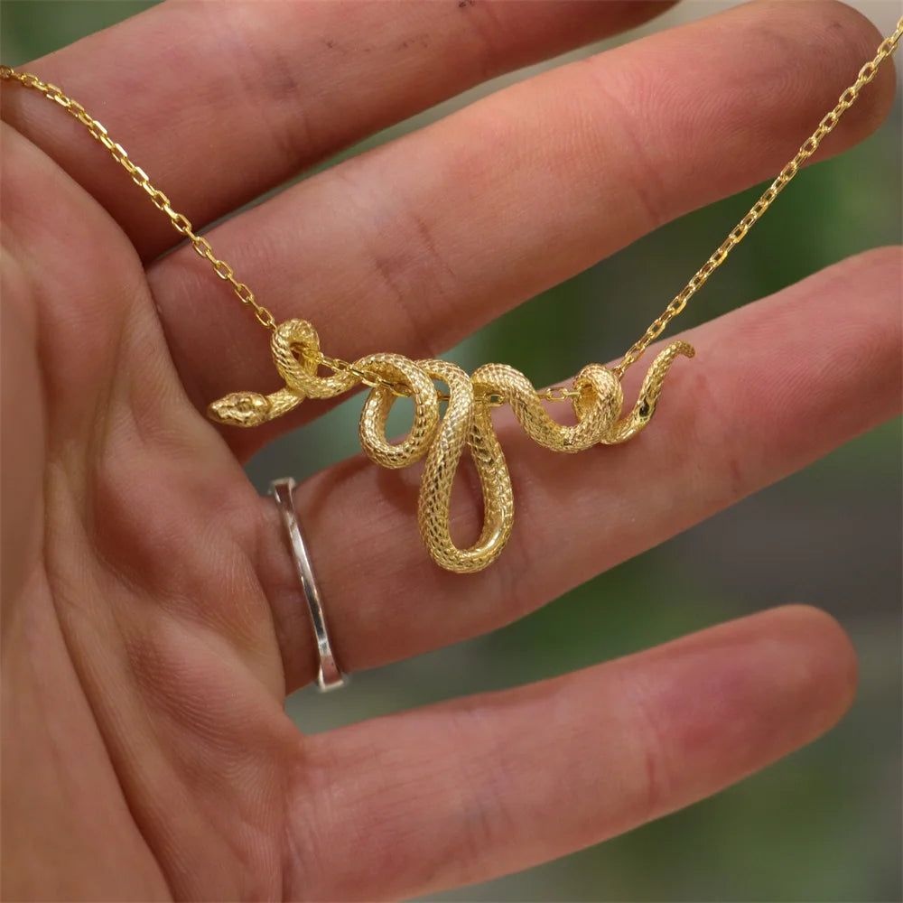 Coiled Snake Necklace - Floral Fawna