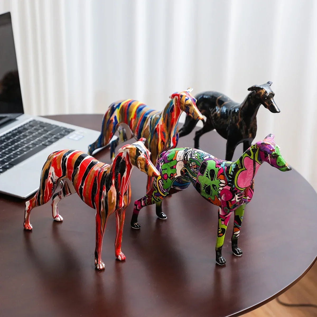 Abstract Greyhound Sculpture - Floral Fawna