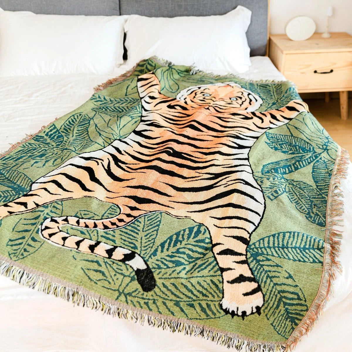 Tiger Leaf Throw - Floral Fawna