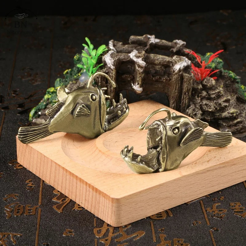 Anglerfish Brass Figurine - Floral Fawna