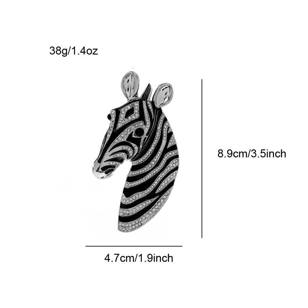 Zebra Rhinestone Brooch - Floral Fawna