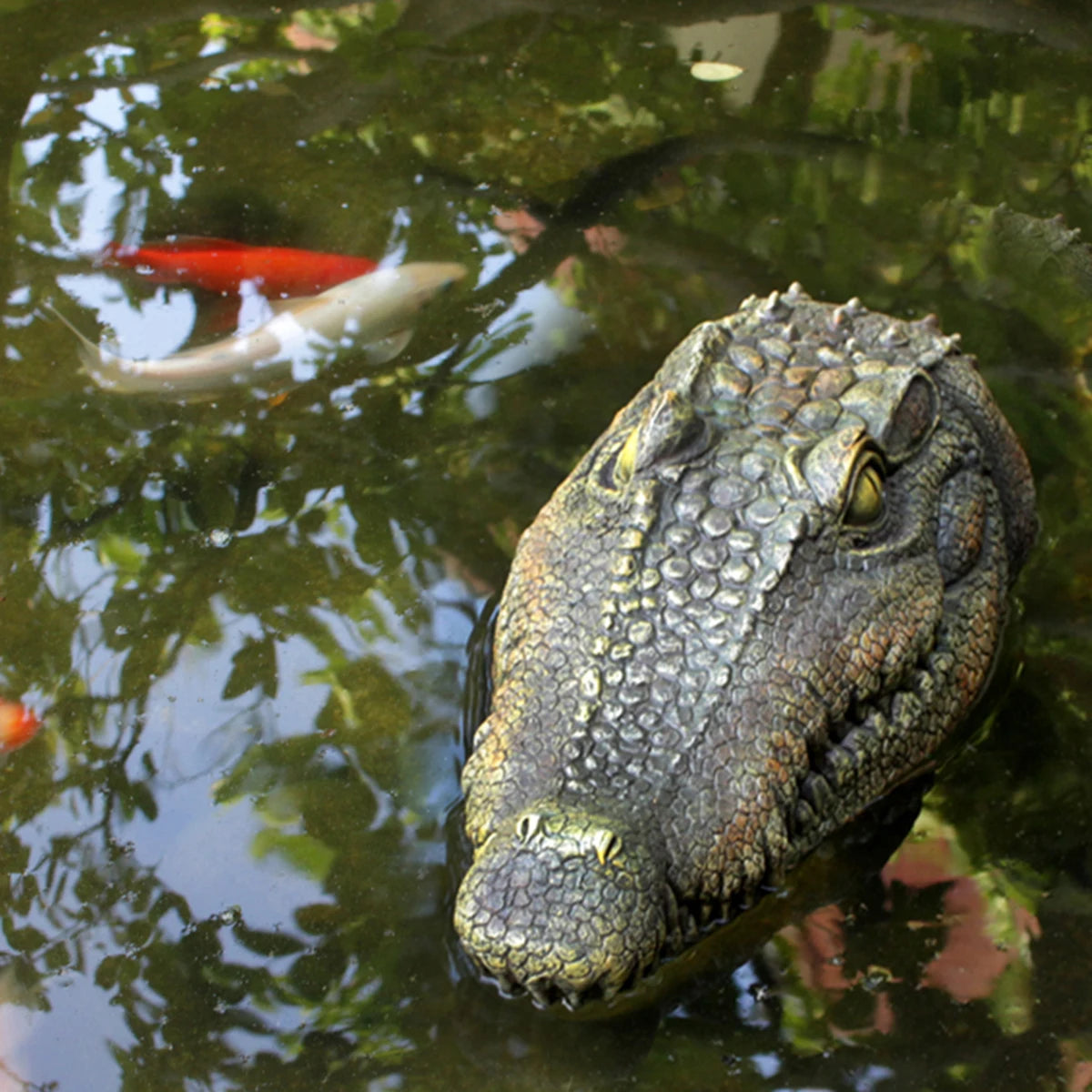 Floating Alligator Head Sculpture - Floral Fawna