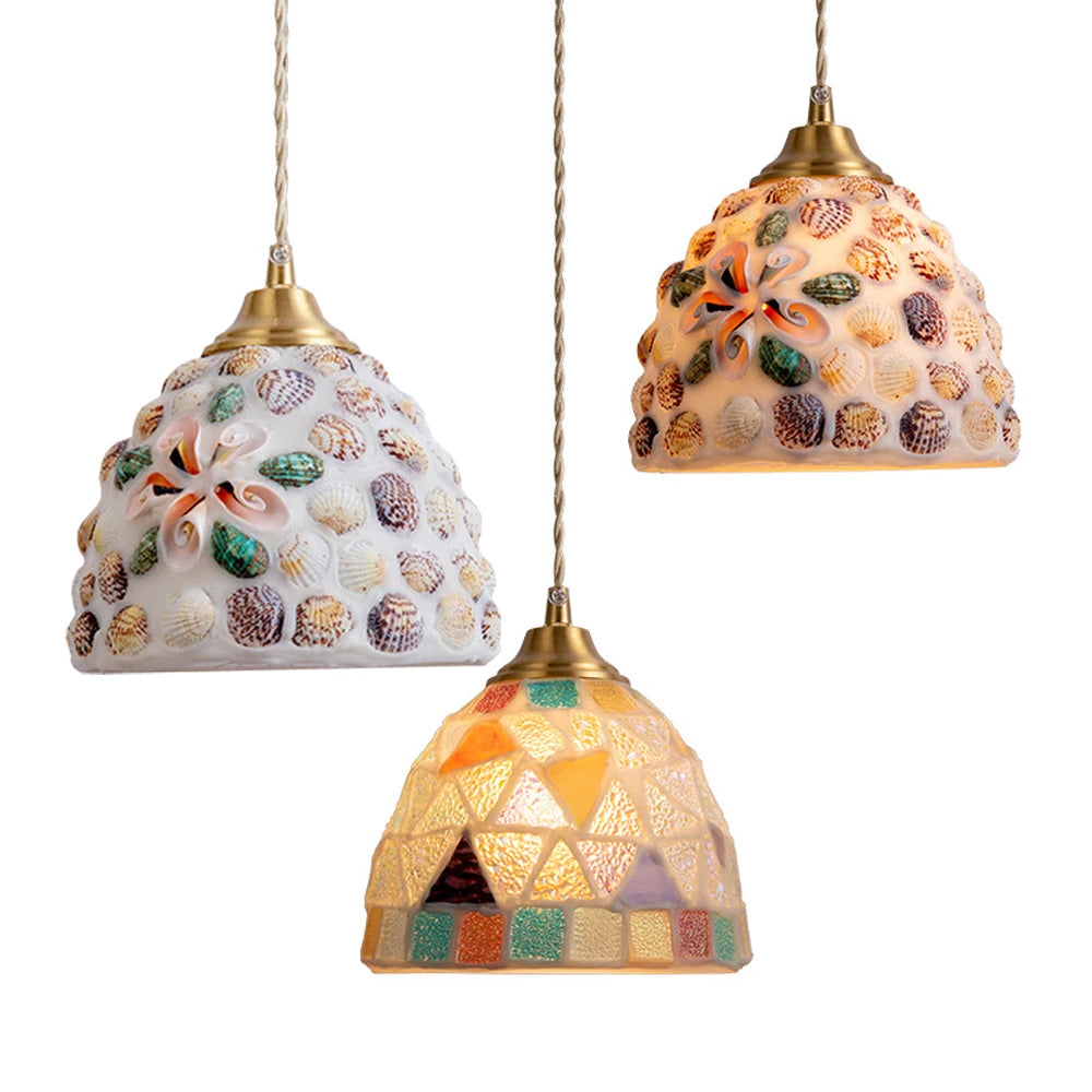 Mediterranean Sea Shell Pendant Lamp - Floral Fawna