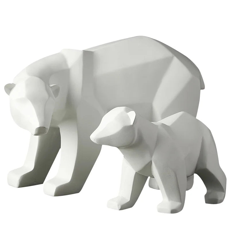 Geometric Bear Sculpture - Floral Fawna