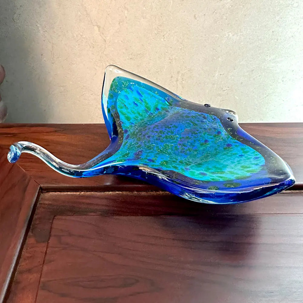 Glass Blown Sting Ray Sculpture - Floral Fawna