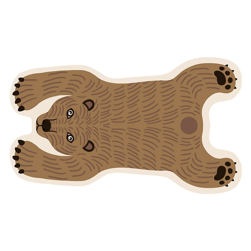 Faux Fur Striped Bear Rug - Floral Fawna