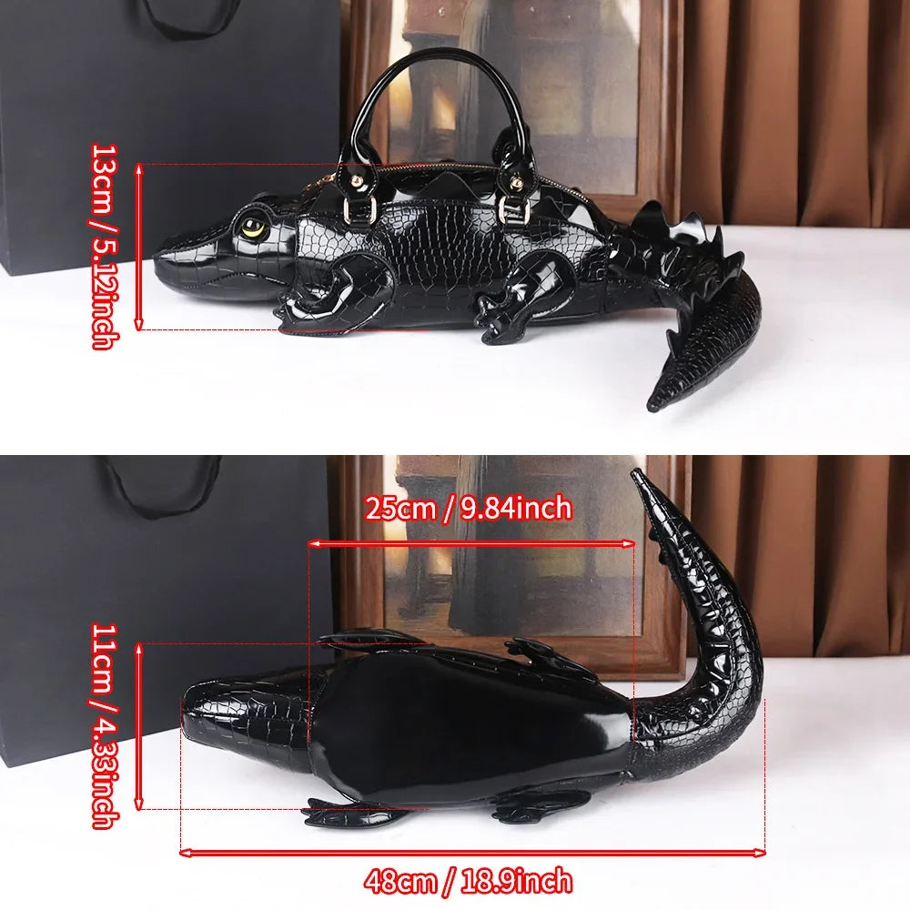 3D Alligator Crossbody Bag - Floral Fawna