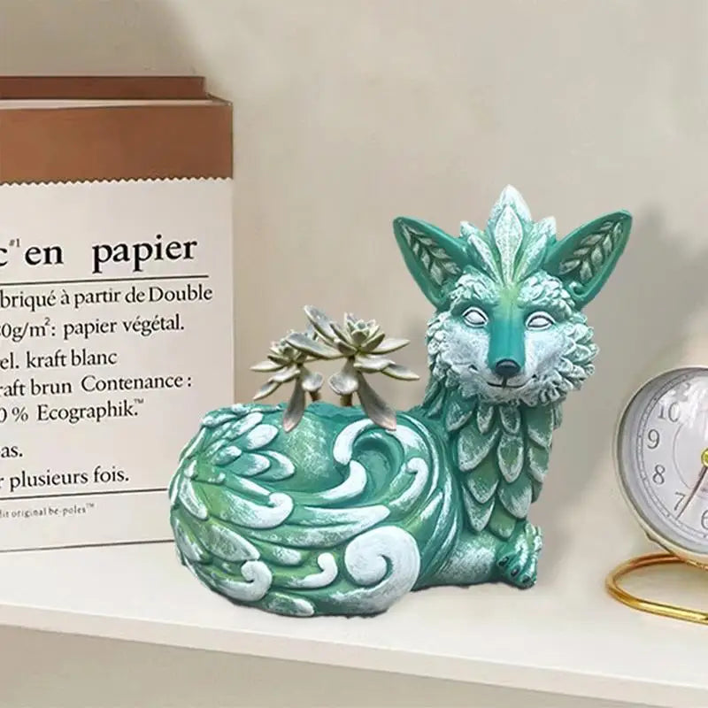 Fox Resin Planter - Floral Fawna