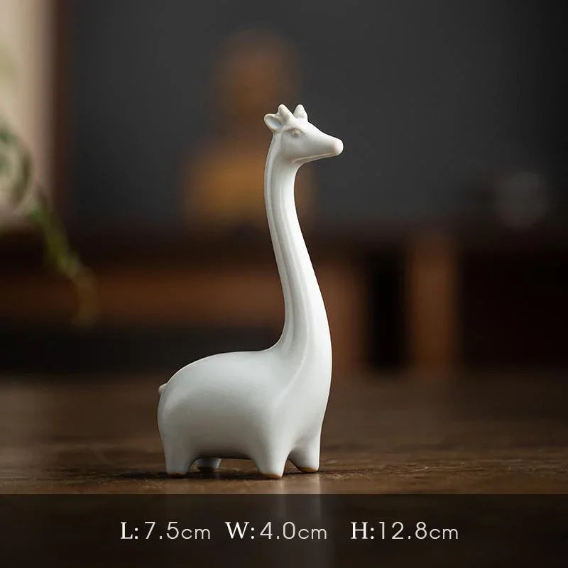 Ceramic Giraffe Ornament - Floral Fawna