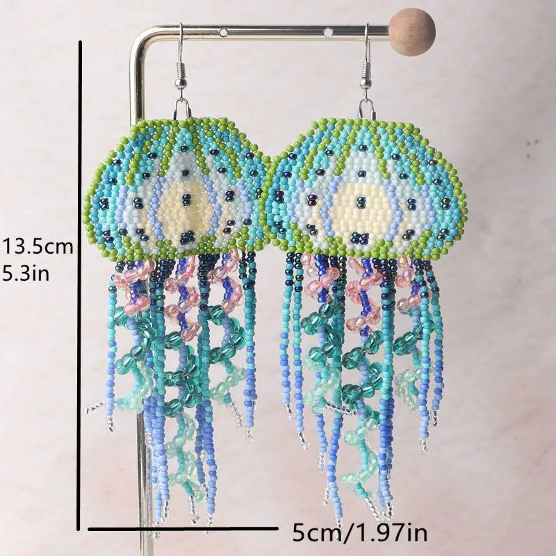 Jellyfish Rice Bead Earrings - Floral Fawna