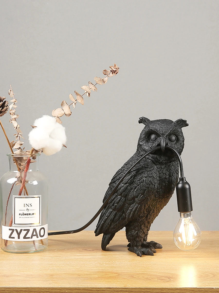 Owl Table Lamp - Floral Fawna
