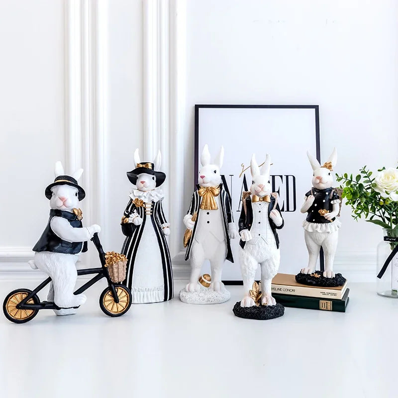Royal Rabbit Family Figurines - Floral Fawna