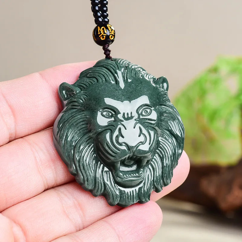 Jade Lion Head Necklace - Floral Fawna