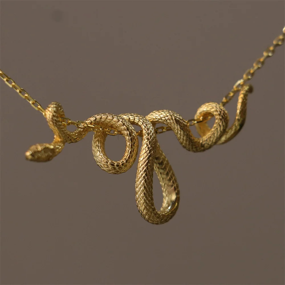 Coiled Snake Necklace - Floral Fawna