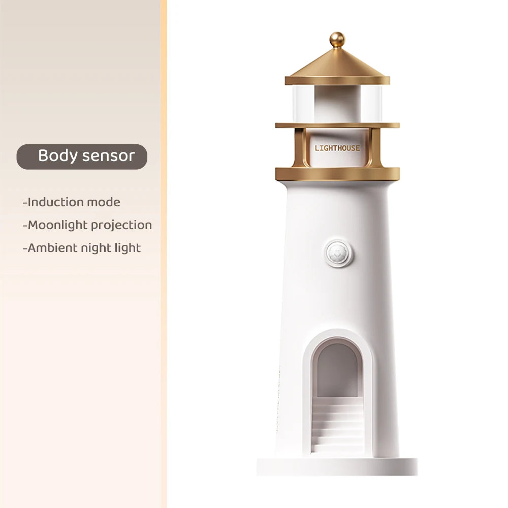 Lighthouse & Moon Projector - Floral Fawna