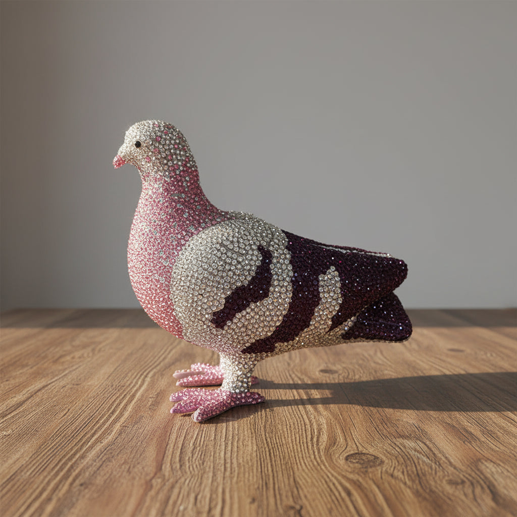 Crystal Pigeon Clutch Bag
