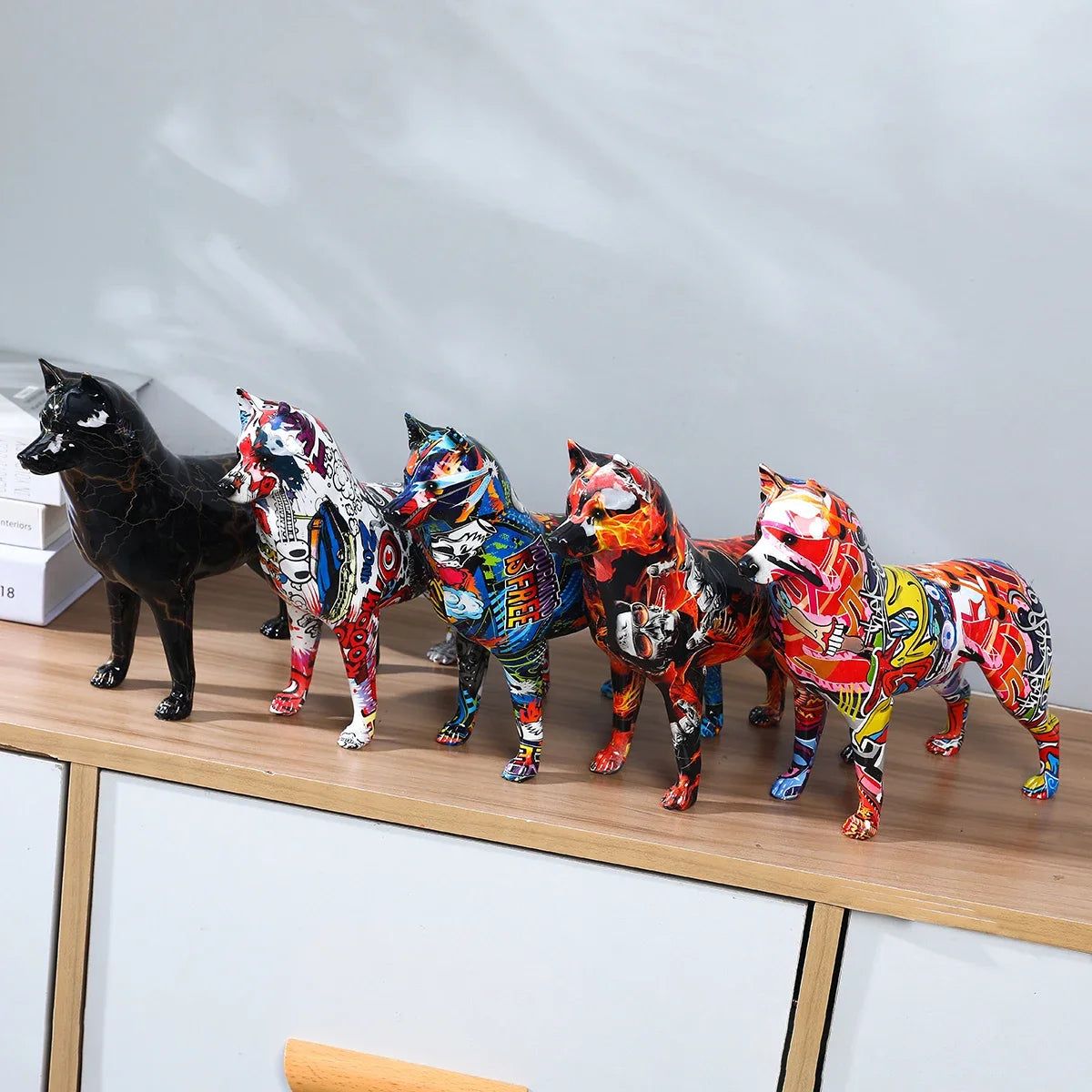Abstract Husky Sculpture - Floral Fawna