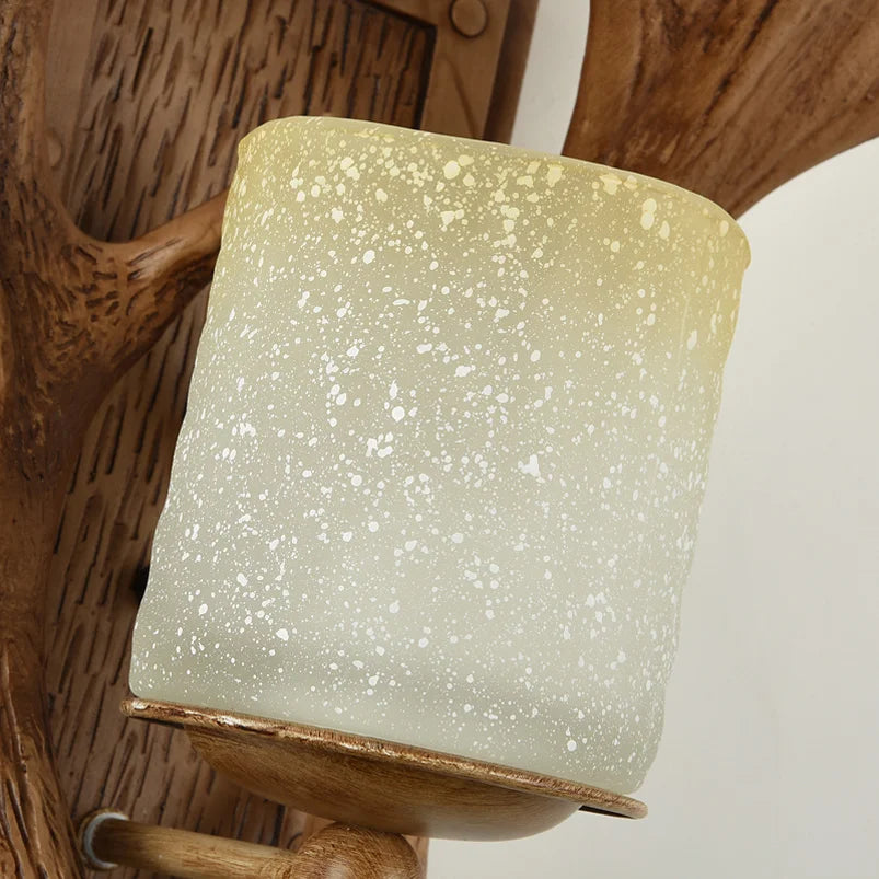 Rustic Antler Wall Sconce - Floral Fawna
