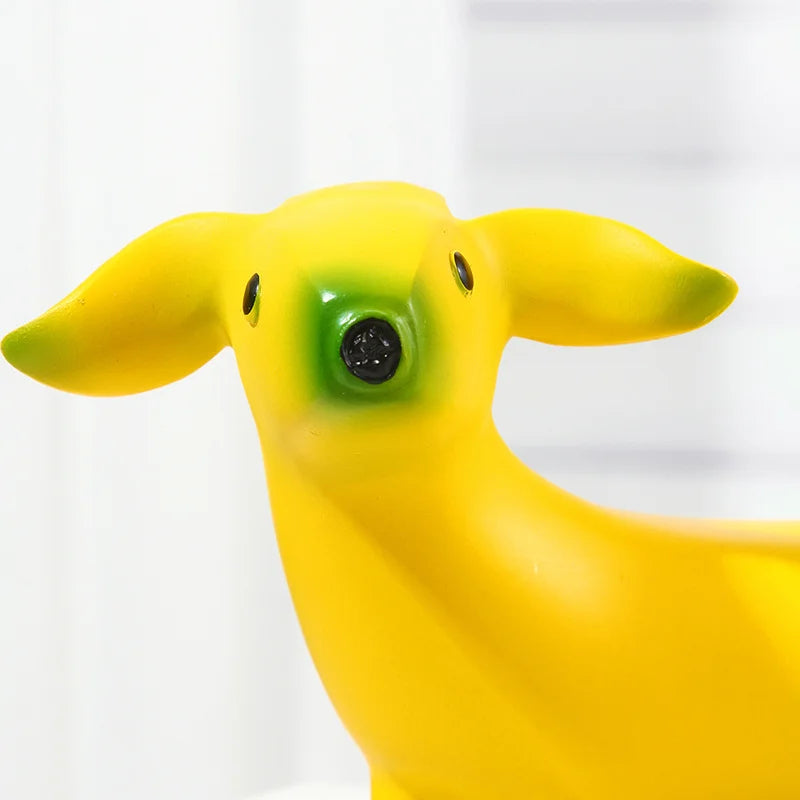 Banana Dog Sculpture - Floral Fawna