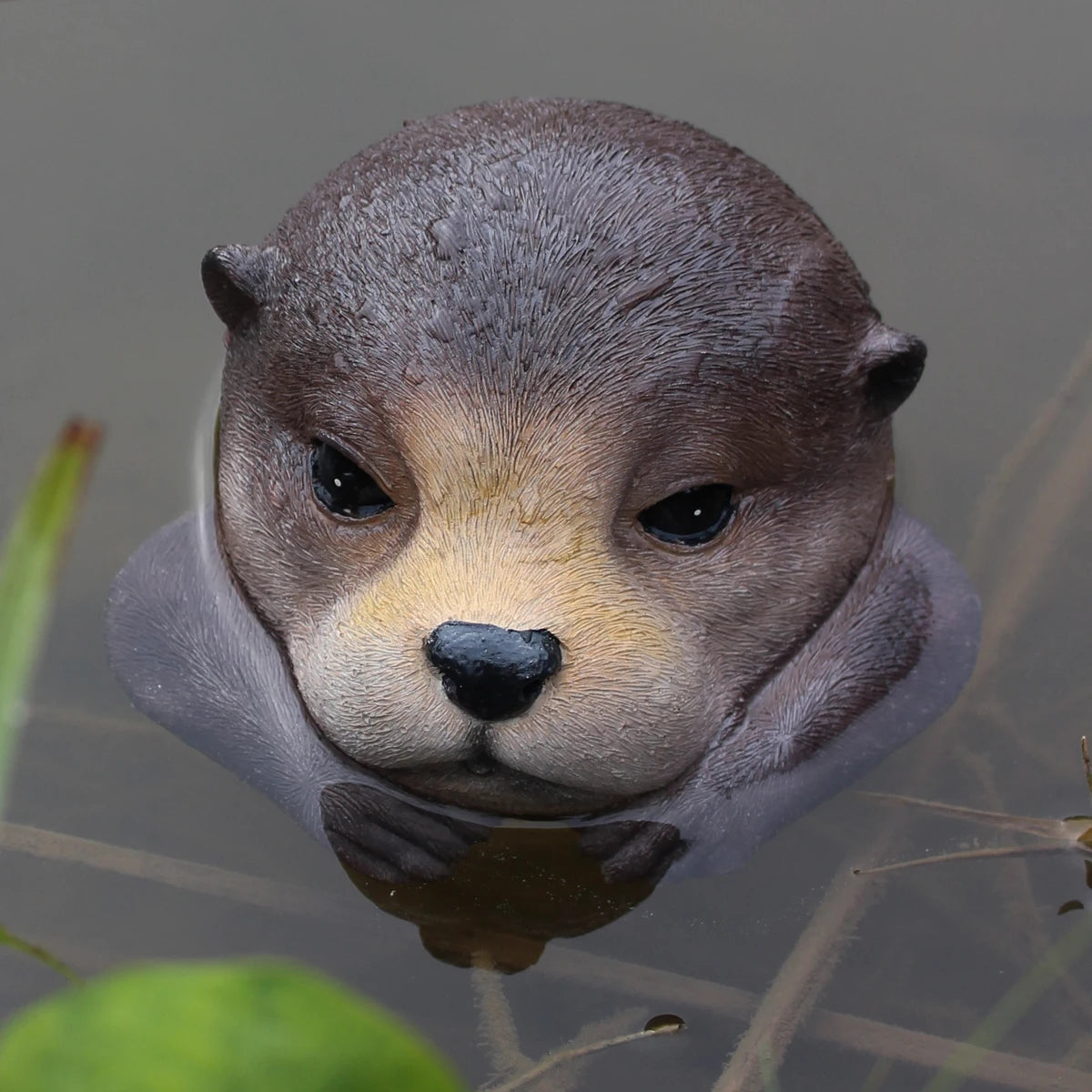 Floating Otter Pond Sculpture - Floral Fawna