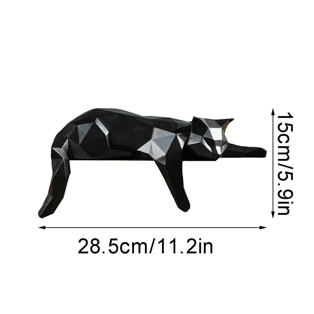 Geometric Cat Sculpture - Floral Fawna