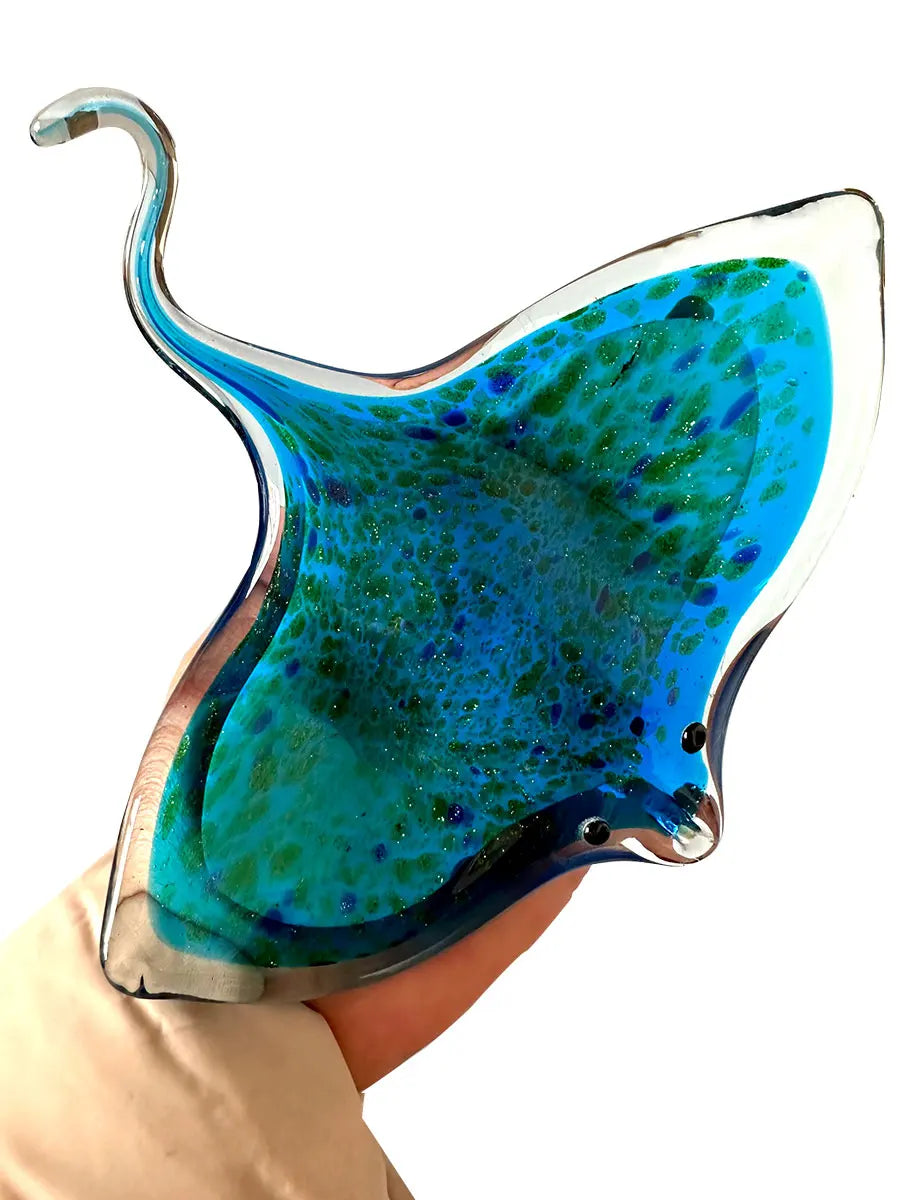 Glass Blown Sting Ray Sculpture - Floral Fawna