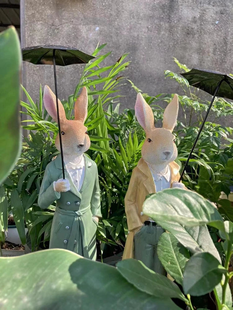 Rabbit Couple Ornament - Floral Fawna