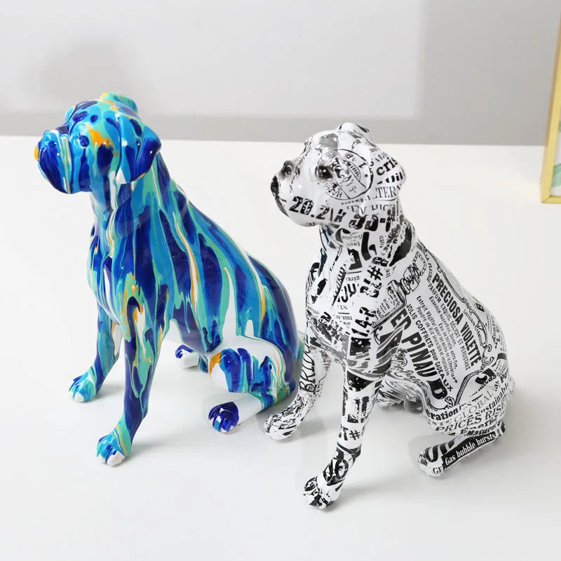 Abstract Boxer Sculpture - Floral Fawna