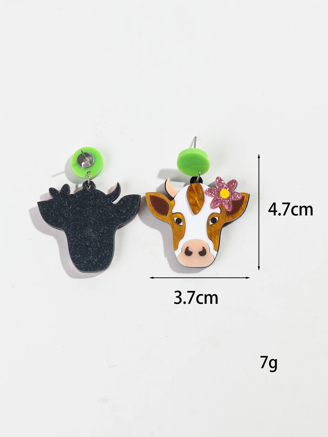 Acrylic Highland Cow Earrings - Floral Fawna