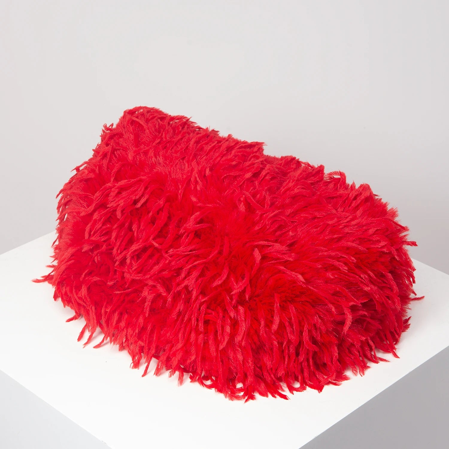 Oversized Faux Feather Clutch Bag