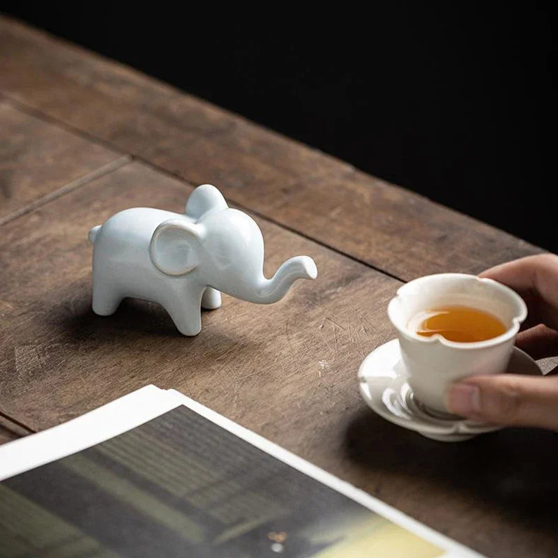 Ceramic Elephant Ornament - Floral Fawna