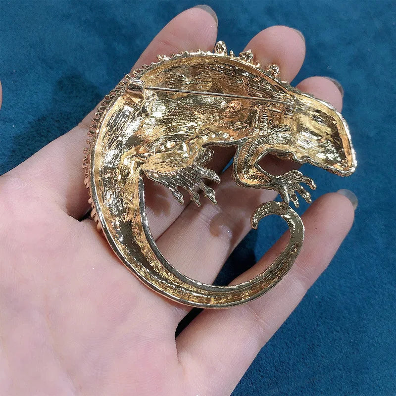 Rhinestone Iguana Brooch - Floral Fawna