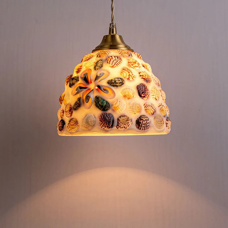 Mediterranean Sea Shell Pendant Lamp - Floral Fawna