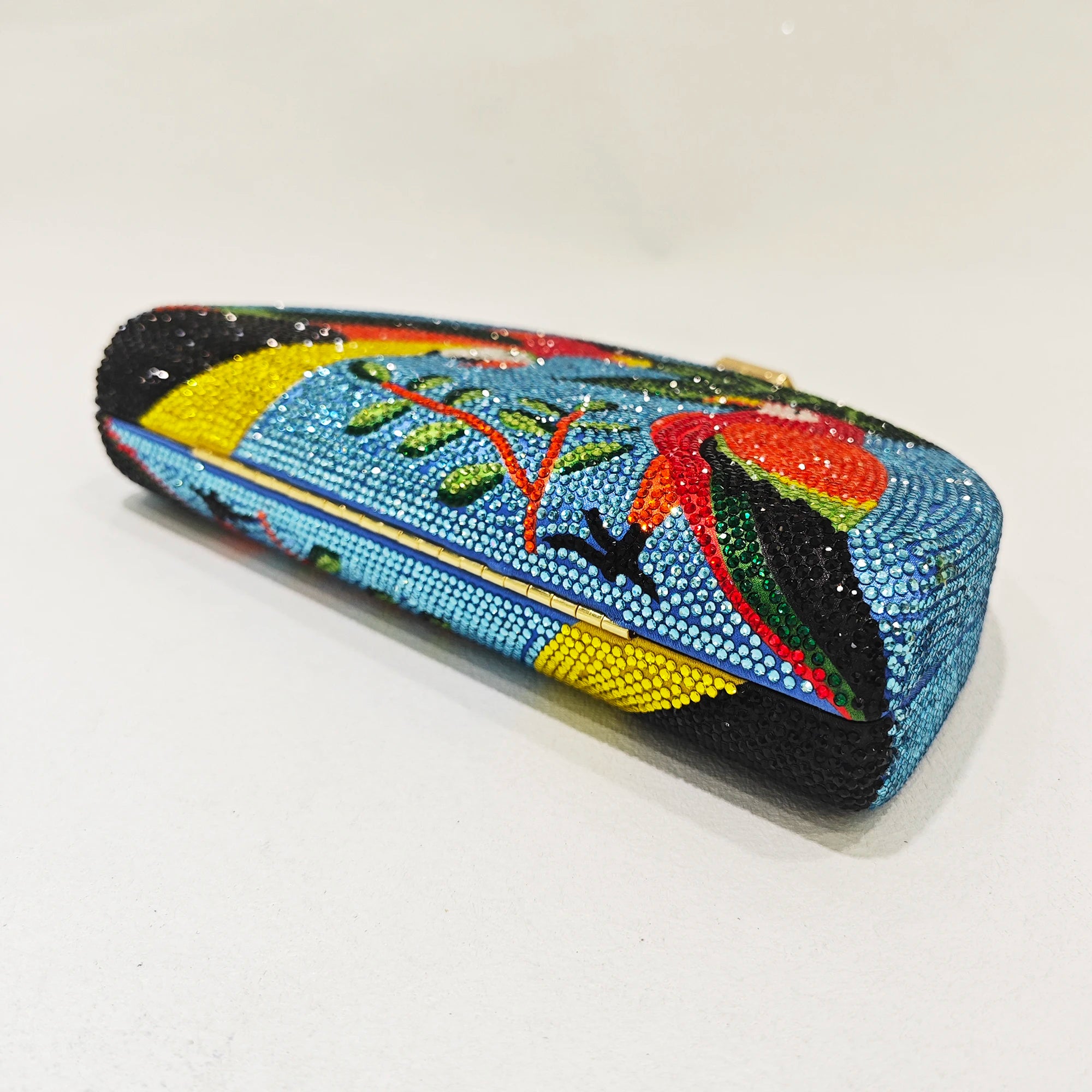 Parrot Crystal Clutch Bag - Floral Fawna