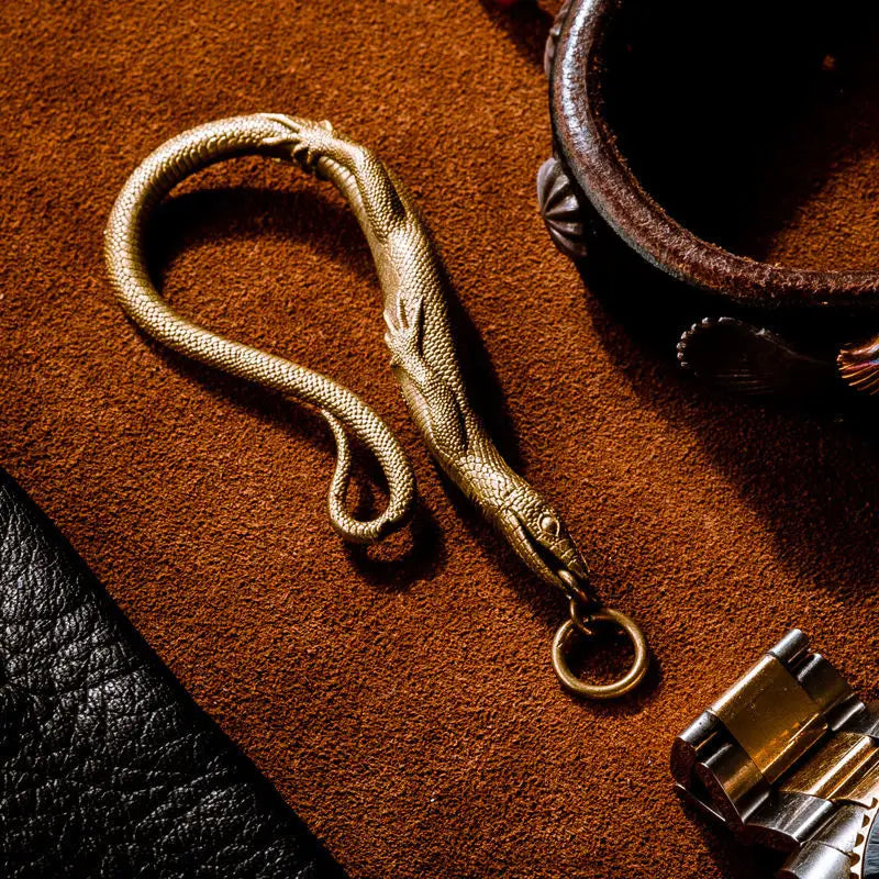 Brass Lizard Key Chain - Floral Fawna