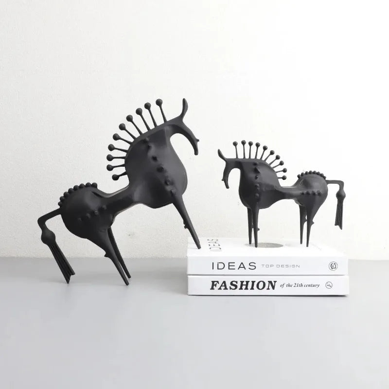 Metal Abstract Horse Sculpture - Floral Fawna