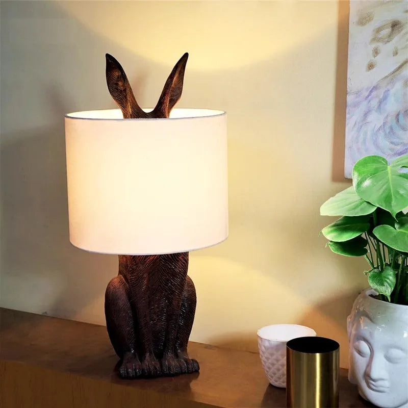 Hare Table Lamp - Floral Fawna