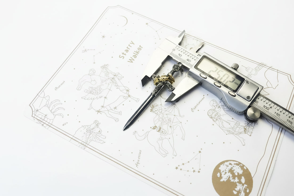 Sterling Silver Sword & Crown Pendant