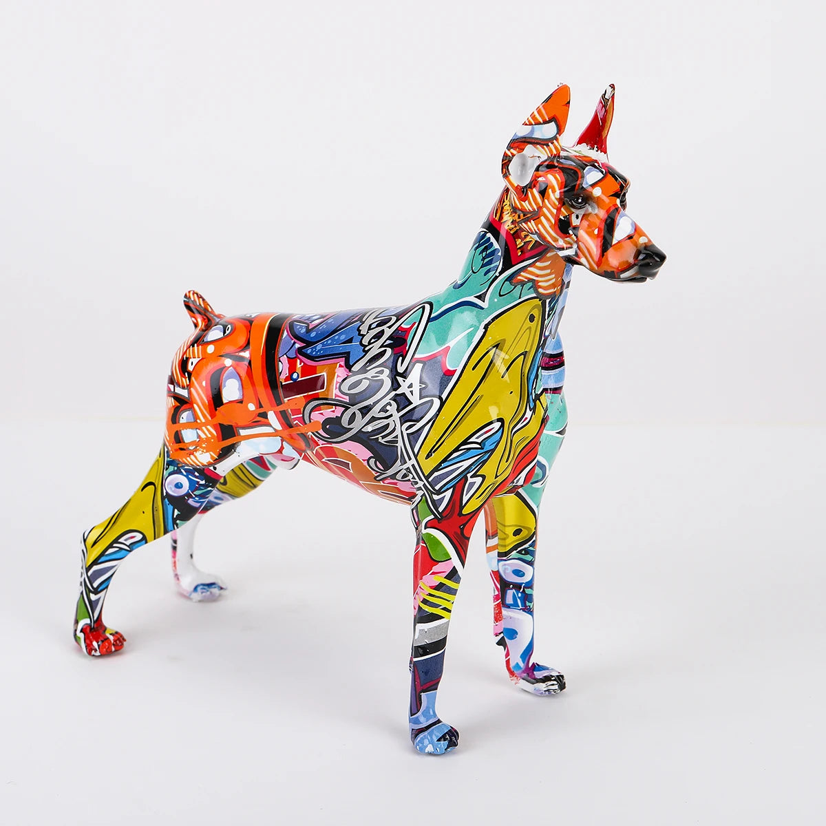 Abstract Dobermann Sculpture - Floral Fawna