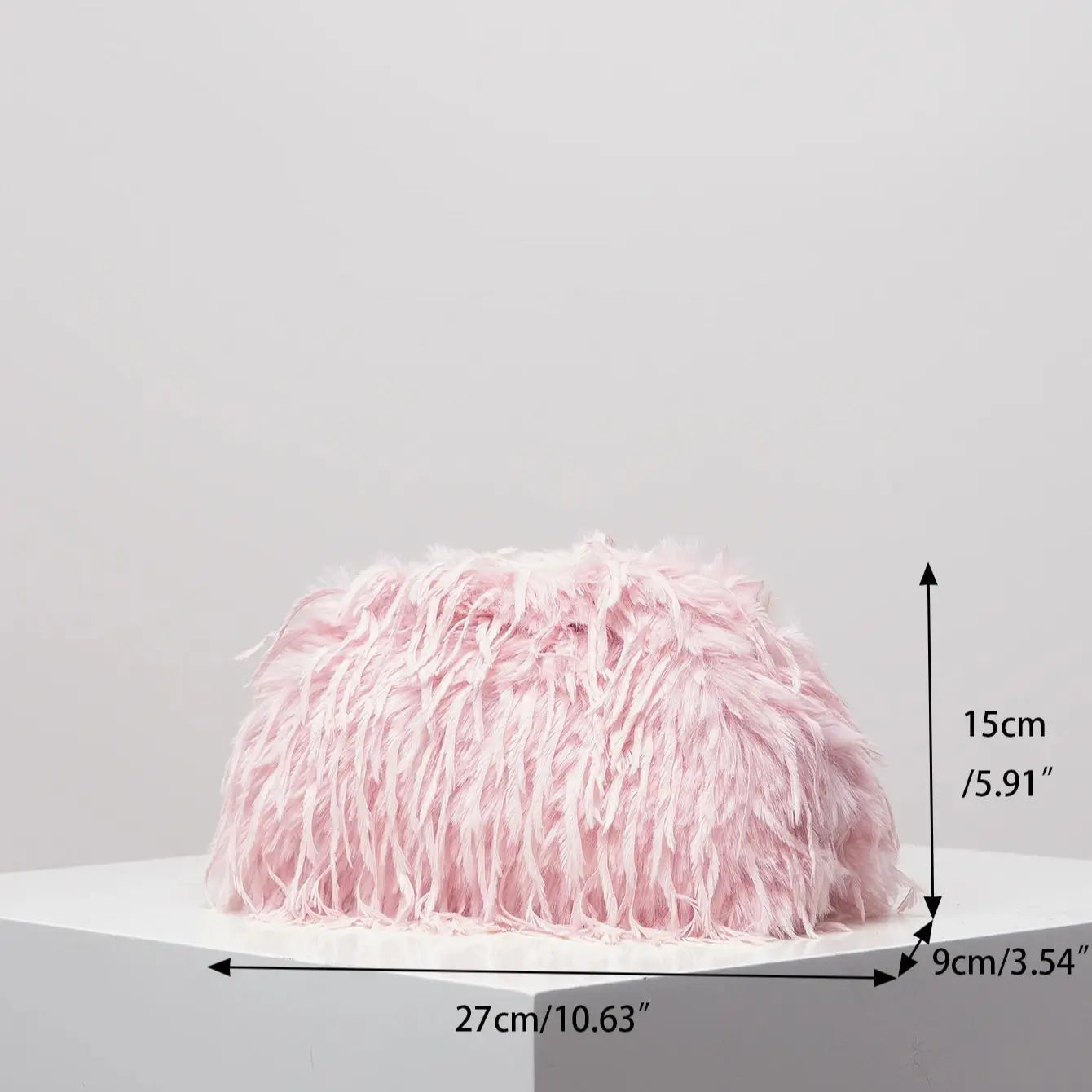 Faux Feather Clutch Bag - Floral Fawna