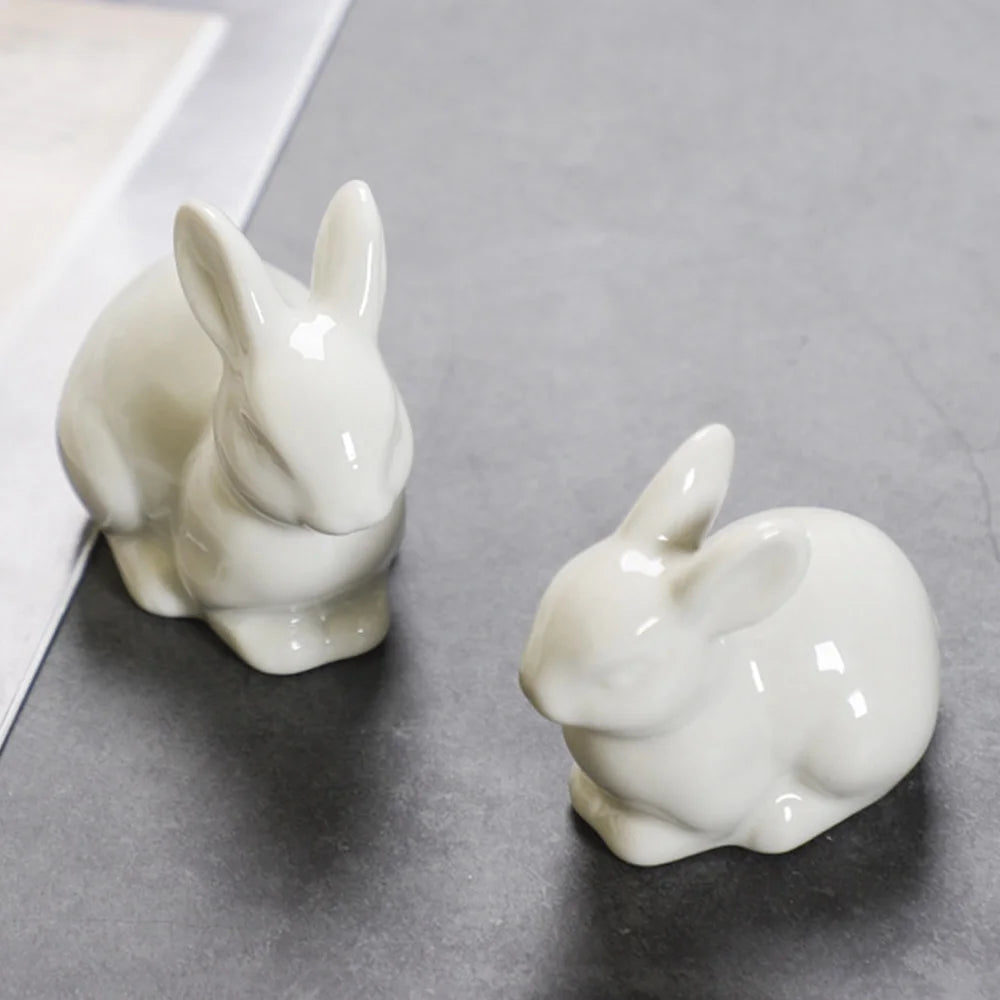 Ceramic Rabbit Ornament - Floral Fawna
