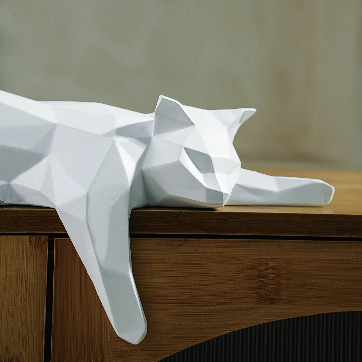 Geometric Cat Sculpture - Floral Fawna