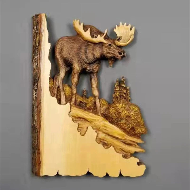 Wooden Animal Wall Plaque - Floral Fawna