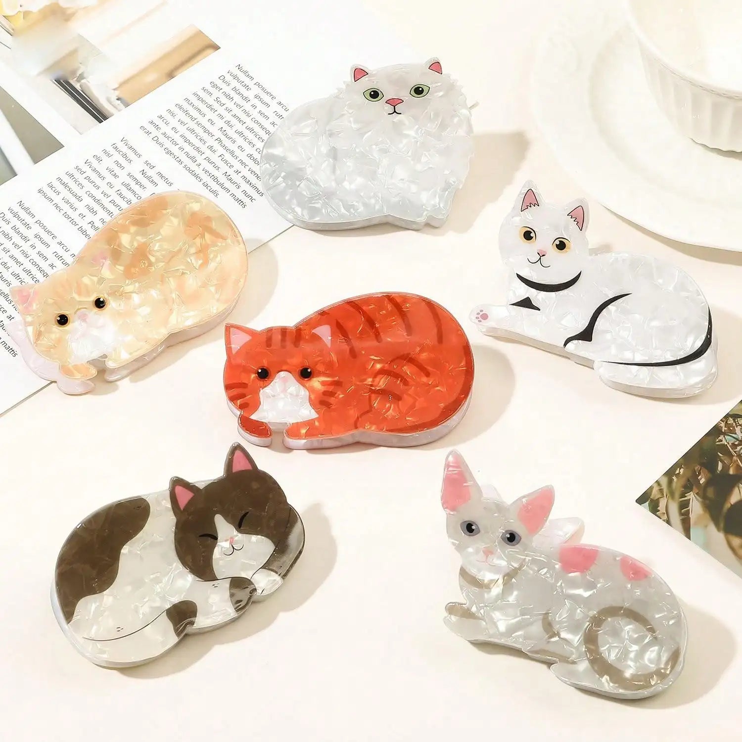 Cat Hair Claw Clips - Floral Fawna
